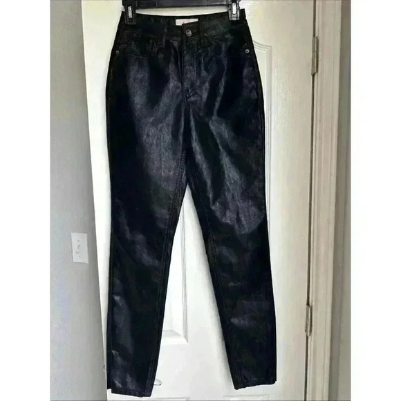 Chelsea & Violet Faux Leather Pants Size 25 Zipper Bottom Five Pockets Moto - Picture 1 of 8